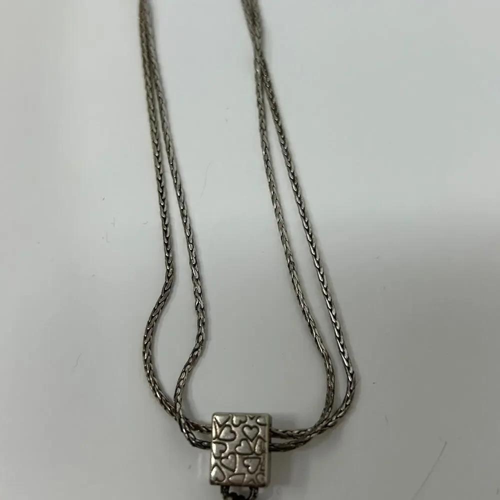 Vintage Brighton Silver teardrop pendant necklace